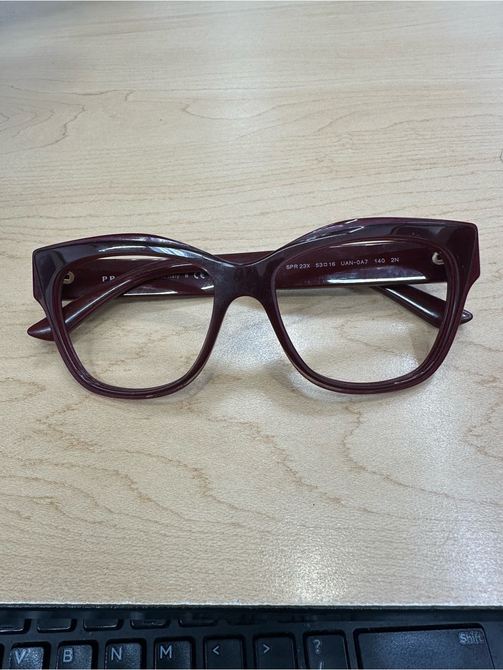 Prada Women's Cat-Eye Glasses in Deep Wine